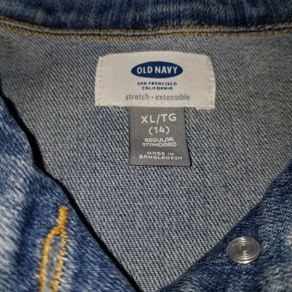 OLD NAVY Blue Vest Girl's Size 14 XL Denim Jean - Picture 6 of 10